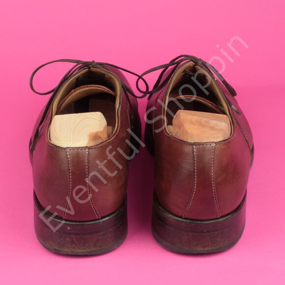 Paul Stuart Shoes Mens 9 Brown Cap Toe Oxford Sestiere Dainite Soles Italy - Picture 3 of 11